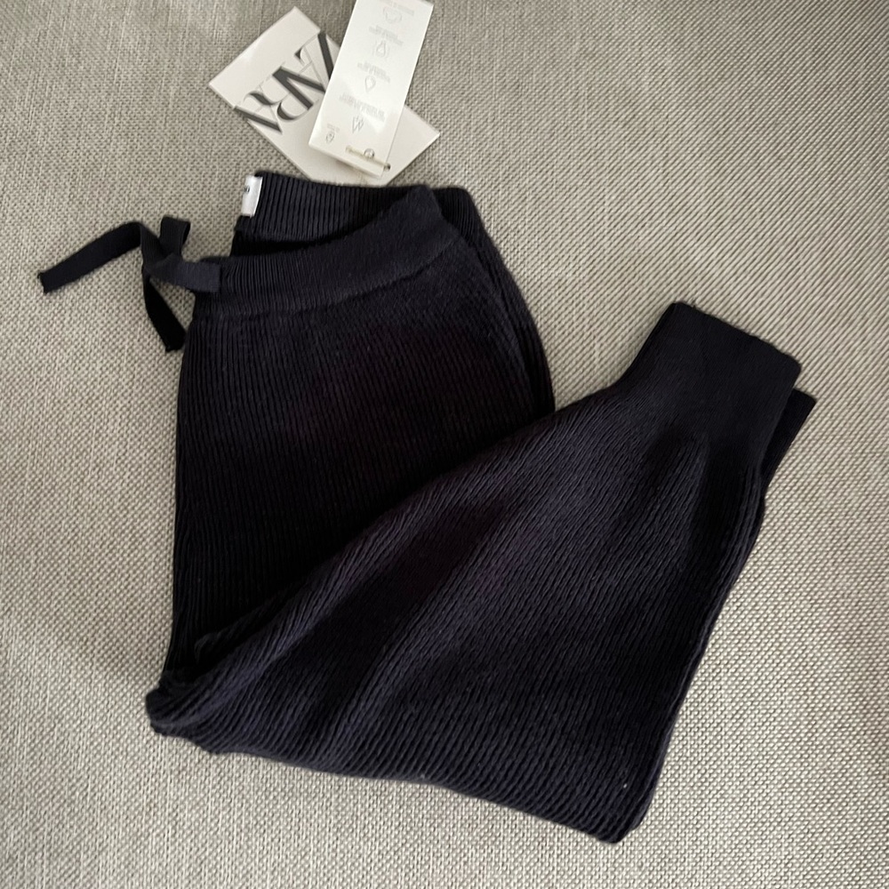 Zara knit black tights. 9-12 months